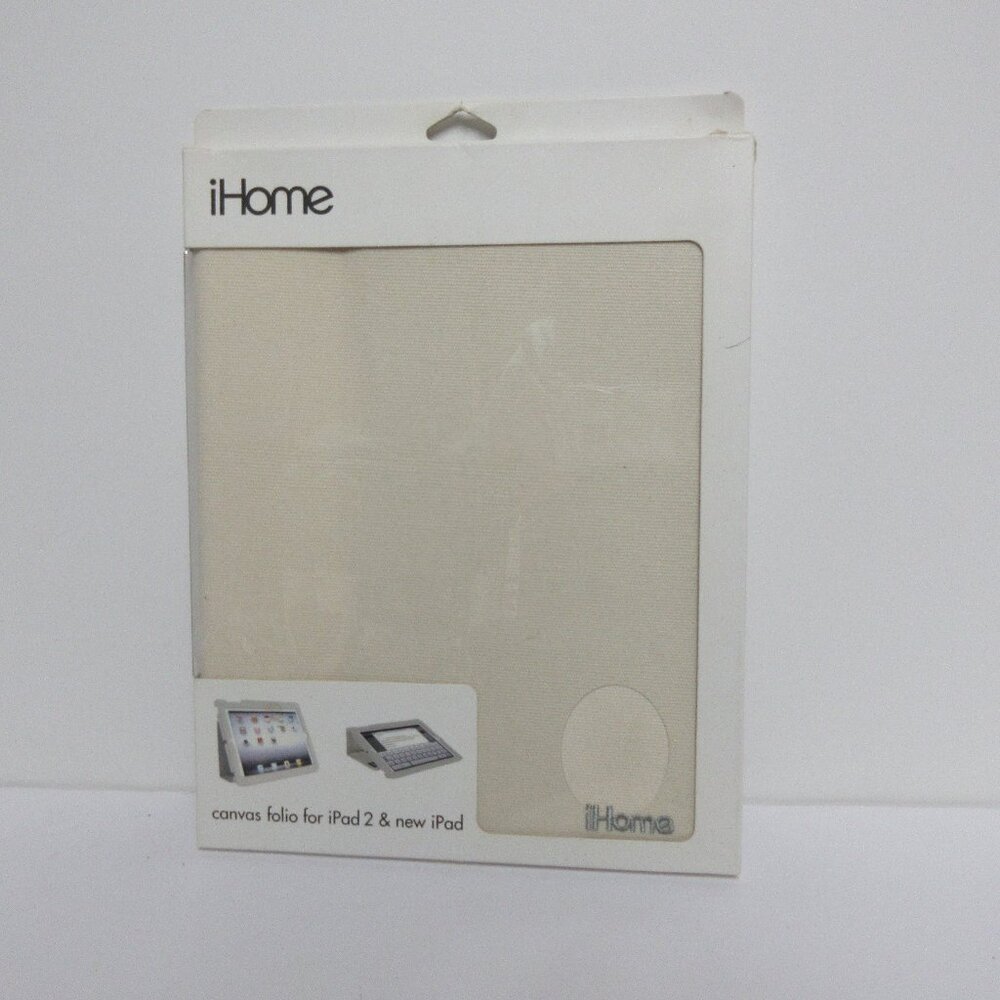 i Home Slim Fit Canvas Folio Case for iPad 2&new Ipad Beige with smart function